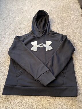 Women’s Under Armour Black Hoodie with White Logo